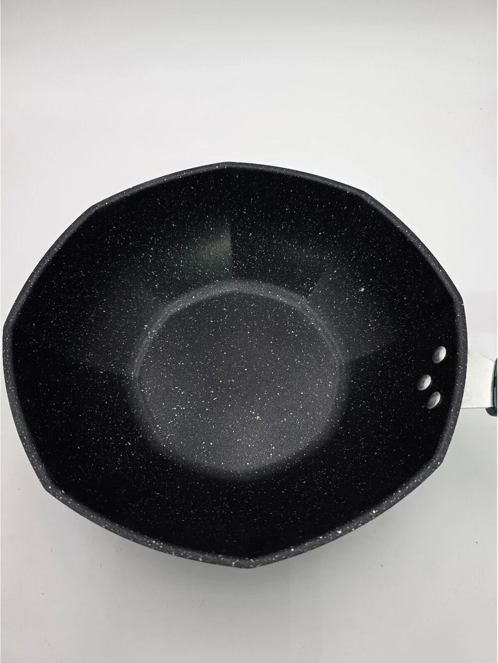 Octagonal Nonstick Frying Pan with Glass Lid and Ergonomic Handle